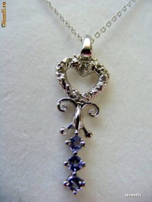 Lantisor ag pandativ Cheita ornat .50ct Tanzanite si Diamante foto