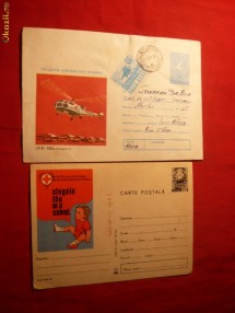 Set Plic si Carte Post.Ilustrata (Intreg) -Cruce Rosie -1973-74 foto