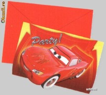 Invitatii de petrecere Disney pentru copii - CARS Fulger McQueen foto