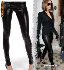 PANTALONI COLANTI LUCIOSI LATEX WET LOOK- OFERTA 49 RON- foto