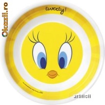 Farfurie melamina adanca 19,5 cm TWEETY YELLOW foto