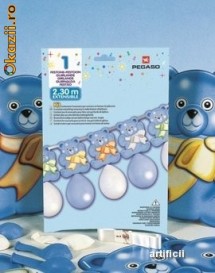 Decoratiune botez baieti Teddy Bear BLUE 2,30m foto