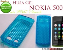 HUSA BLUE GEL - SILICON NOKIA 500 - TRANSPORT GRATUIT foto