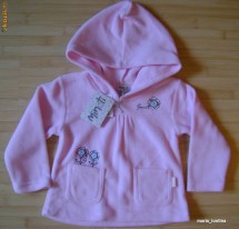 Hanorac fleece MINOTI roz cu gluga pentru fetite NOU foto