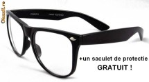 Ochelari Wayfarer 01 NERD , unisex, lentile clare ; BONUS : un saculet pentru protejare ! foto