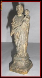 Statueta antimoniu Sfantul Hristofor (purtatorul de Hristos) foto