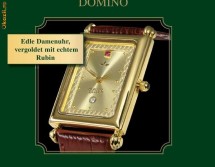 A25w-SUPERB CEAS  - Bellux Domino Damenuhr, vergoldet, echter Rubin - SE VINDE LA PRETUL FINAL foto