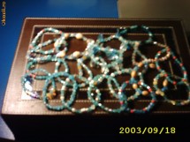 Vand set de 20 de bratari handmade albastre din margele foto
