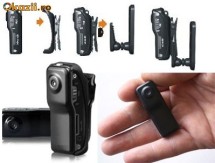 MINI CAMERA VIDEO SPY MD80 SLOT CARD TF ACTIVARE LA SUNET foto