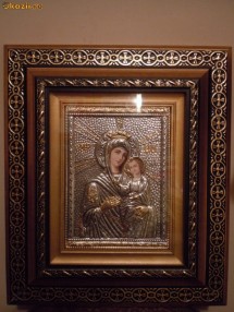 Vand icoana bizantina imbracata in aur si argint 24K foto
