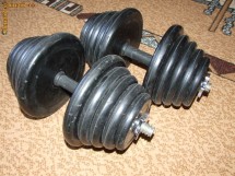 GANTERE/HALTERE 2 X 20 KG = 40 KG CAUCIUCATE !!! foto