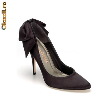 Pantofi  de gala Buffalo negri,  saten , (6274-298 BLACK) - 40% REDUCERE foto mare