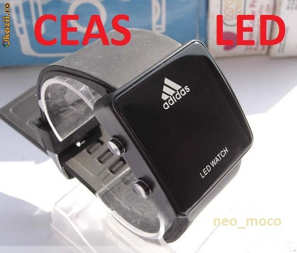 Ceas ADIDAS LED NEGRU UNISEX SPORT , NOU MODEL 2011 foto mare