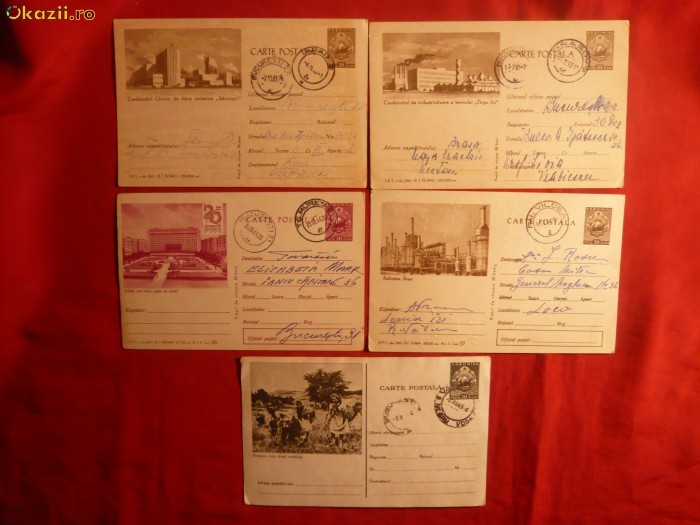 9 Carti Postale Ilustrate -Industrie si Agricultura 1963-1964 foto mare