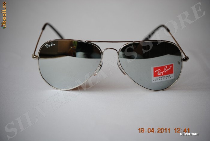 OCHELARI RayBan AVIATOR 3025 MIRROR SILVER foto mare