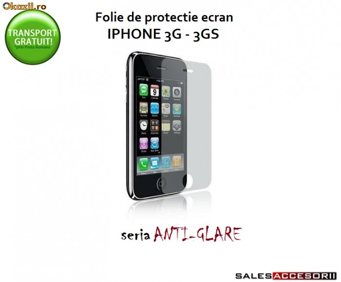 2X FOLIE ANTIGLARE ECRAN IPHONE 3G 3GS - TRANSPORT GRATUIT! foto mare
