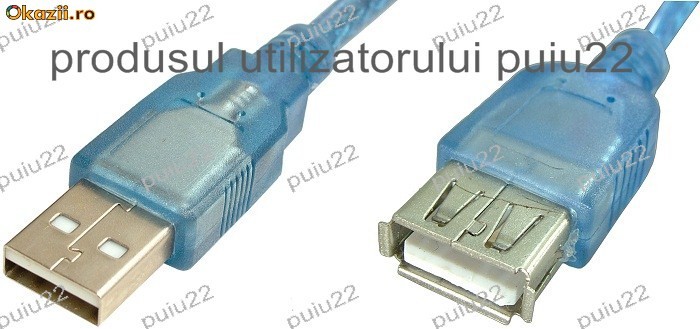 Cablu prelungitor USB A, tata-USB A, mama-3 m-8212 foto mare