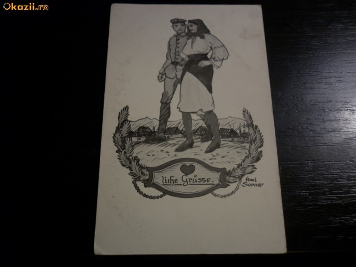 Germania Reich , Carte postala Propaganda primul razboi mondial , Feldpost foto mare