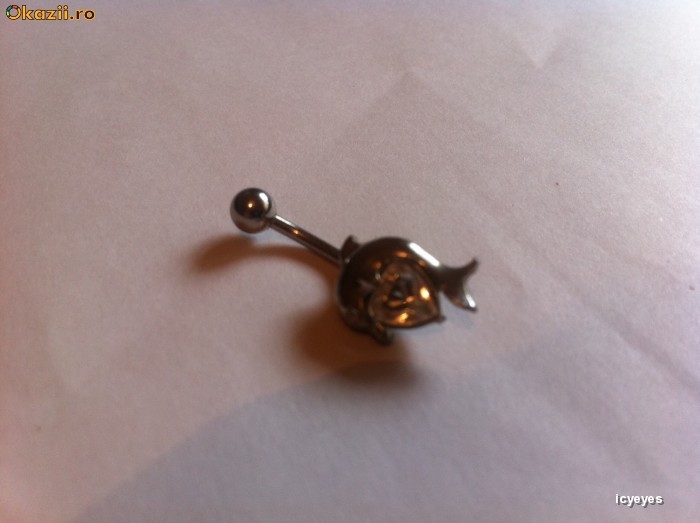 Cercel de buric Fashion Delfin Piercing foto mare