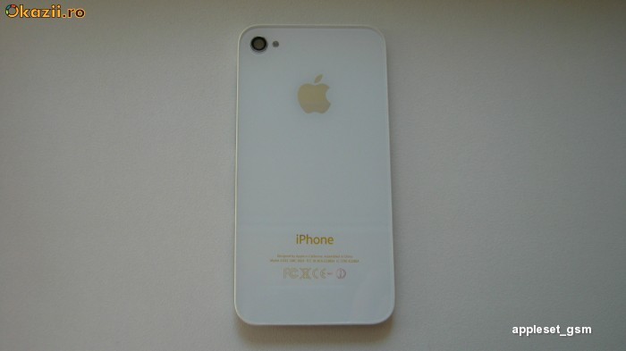 Carcasa Capac Spate Apple iPhone 4 White Original foto mare