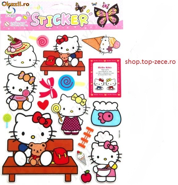 NOU - PRODUSE HELLO KITTY : ABITBILD STICKERE 3D HELLO KITTY CALITATE SUPERIOARA 100% foto mare