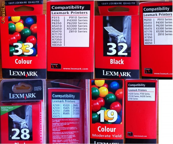 CARTUSE CERNEALA ORIGINALE LEXMARK 19, 28 foto mare