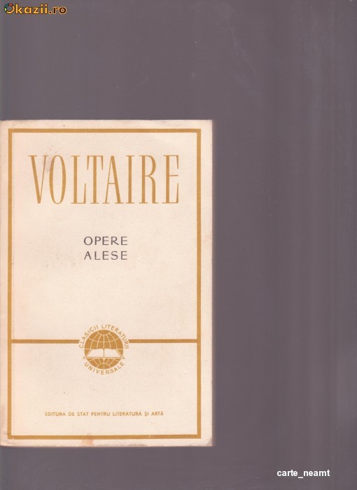 OPERE ALESE ~ SCRISORI FILOZOFICE ~VOLTAIRE foto mare
