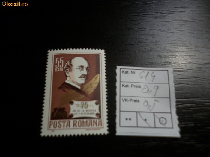 Romania LP 614 , 75 de ani de la moartea lui Vasile Alecsandri, MNH/** foto mare