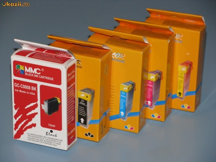 SET 5 CARTUSE IMPRIMANTA CANON PGI-5BK, CLI-8BK, CLI-8C, CLI-8M, CLI-8Y foto mare