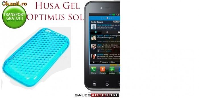 HUSA BLUE GEL - SILICON LG E730 OPTIMUS SOL - TRANSPORT GRATUIT foto mare