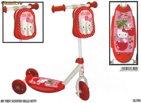 Trotineta Cu 3 Roti Hello Kitty-TRANSPORT GRATUIT!!! foto mare