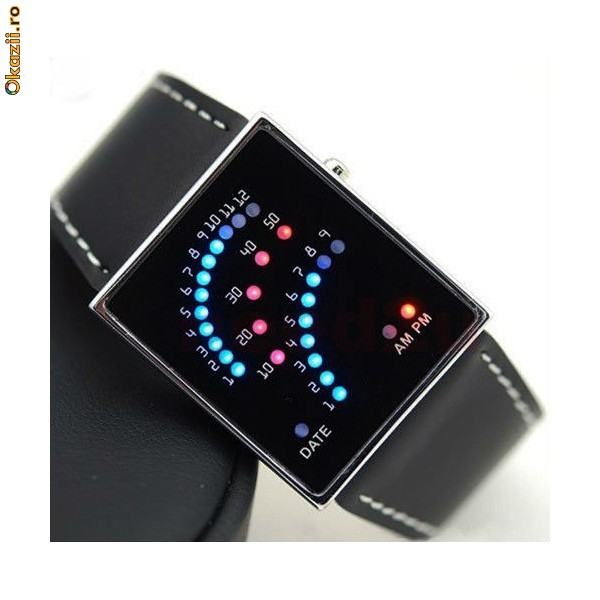 Ceas binar Fanlike cu LED Algoritm? , model deosebit , transport gratuit foto mare