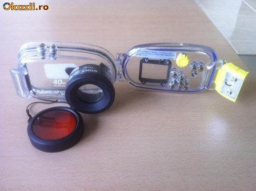 CAMERA DIGITALA CU CARCASA PROFI SONY CYBERSHOT POWER PACK 40 METRI foto mare