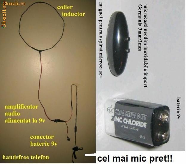 Hands free pentru copiat la examene, cu microvibratii pe timpan foto mare
