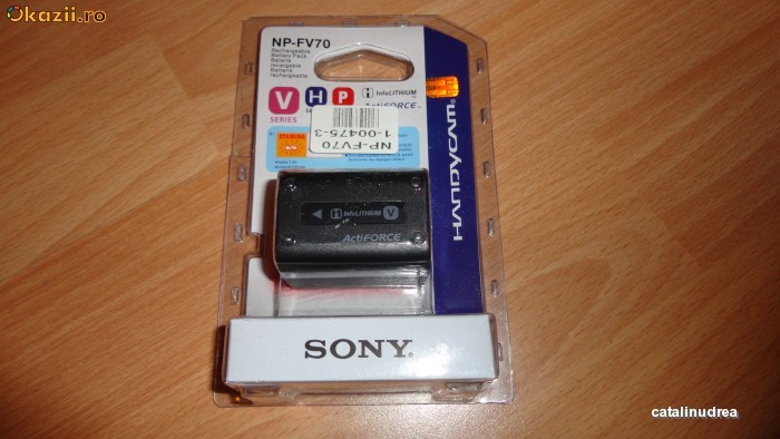 Acumulator Sony NP-FV70 Original Baterie Originala NP FV70 Compatibila NP-FV100 NP-FV50 NP-FV40 foto mare