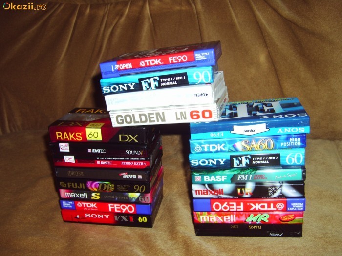 30 CASETE AUDIO SIGILATE(maxell,tdk,sony,raks,fuji,basf)TOATE LA PRETUL DE 170 ron foto mare