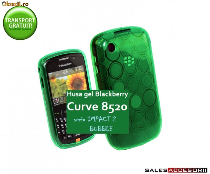 HUSA VERDE GEL - SILICON BLACKBERRY CURVE 8520 - TRANSPORT GRATUIT foto mare