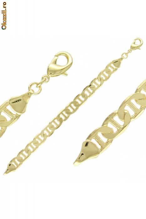 Bratara cu zale din inox placat cu AUR 18K 23-50953 foto mare