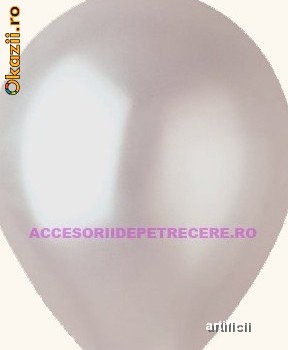 Set de 50 baloane metalizate 25cm ARGINTIU foto mare