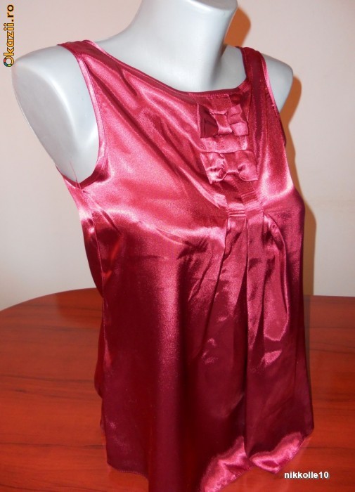 Top/ Bluzita dama din satin Dorothy Perkins culoare Ruby Red mas.S/ M foto mare