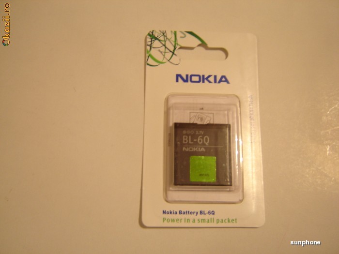 ACUMULATOR BATERIE NOKIA BL-6Q cu logo foto mare