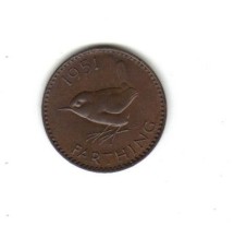bnk mnd marea britanie farthing 1951 xf , pasare foto