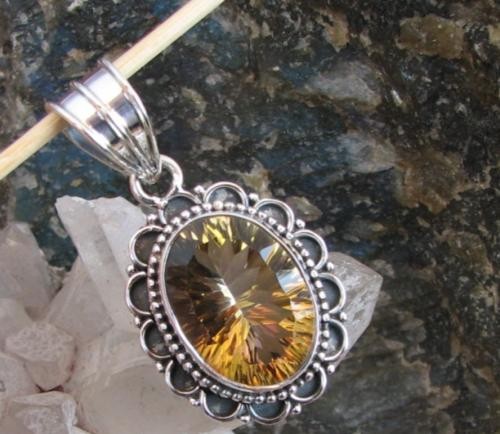 Pandativ argint 925,mistic topaz galben. Superb! foto mare