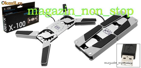 Cooler Extern Laptop -- 2 coolere -- Pliabila foto mare