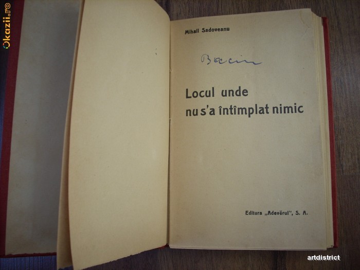 M. Sadoveanu - Locul unde nu s-a intamplat nimic, interbelica foto mare